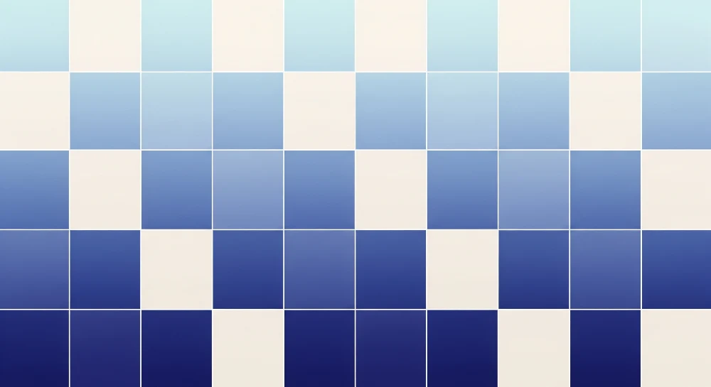 Tapet barnerom | Geometrisk gradient blått og hvitt mønster