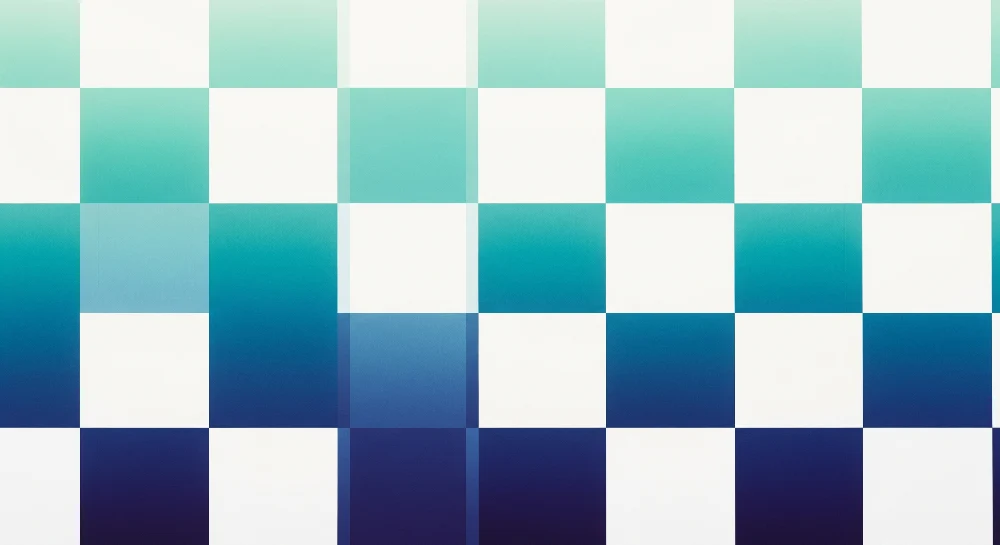 Tapet barnerom | Geometrisk mønster i blått og hvitt gradient