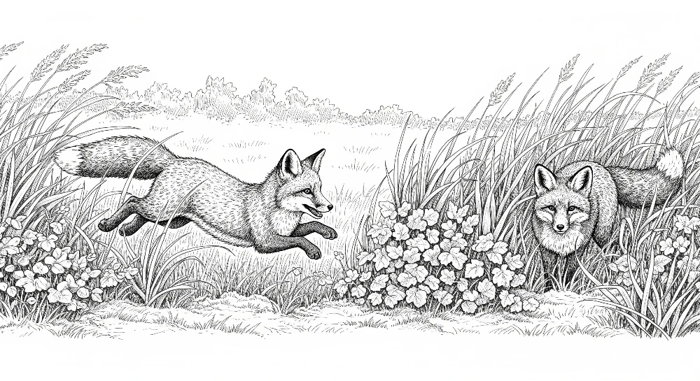Tapet barnerom | Lurvet rever i en blomstereng