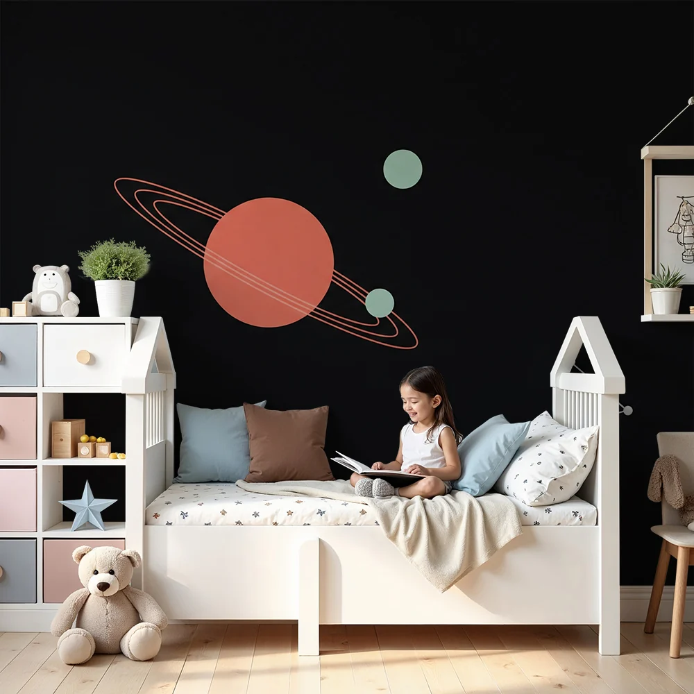 Tapet barnerom | Minimalistisk kosmisk univers