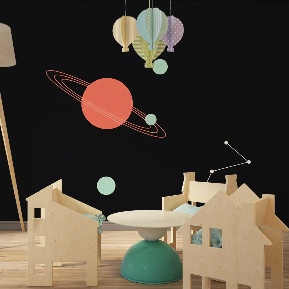 Tapet barnerom | Minimalistisk kosmisk univers