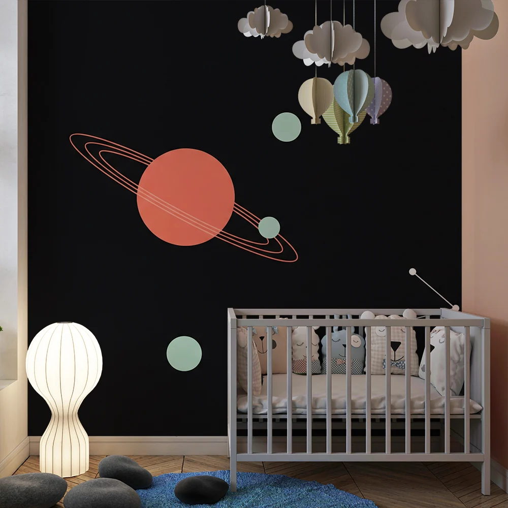Tapet barnerom | Minimalistisk kosmisk univers