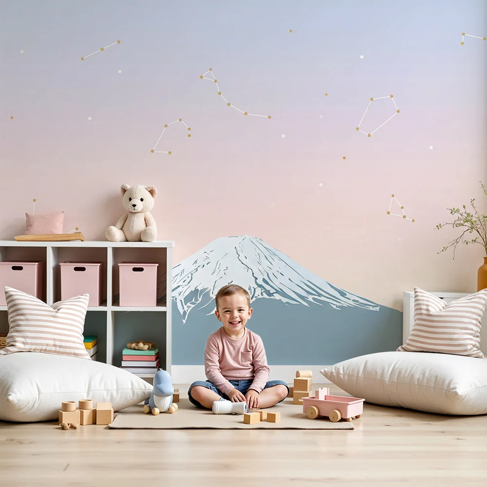 Tapet barnerom | Mont Fuji under en pastellstjerneklar himmel