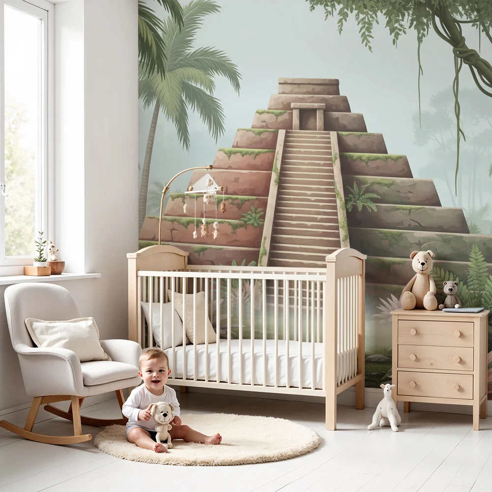 Tapet barnerom | Mystisk pyramide midt i jungelen