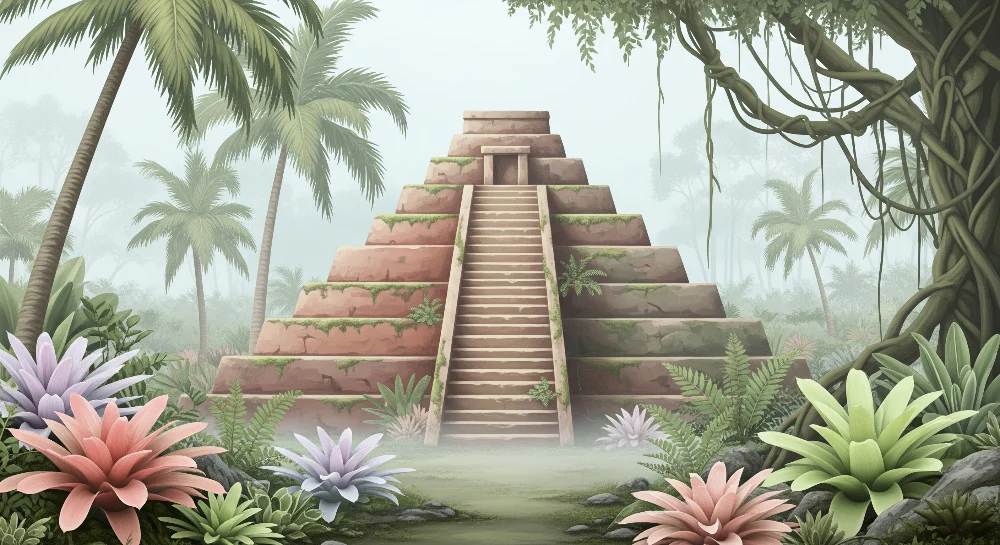 Tapet barnerom | Mystisk pyramide midt i jungelen