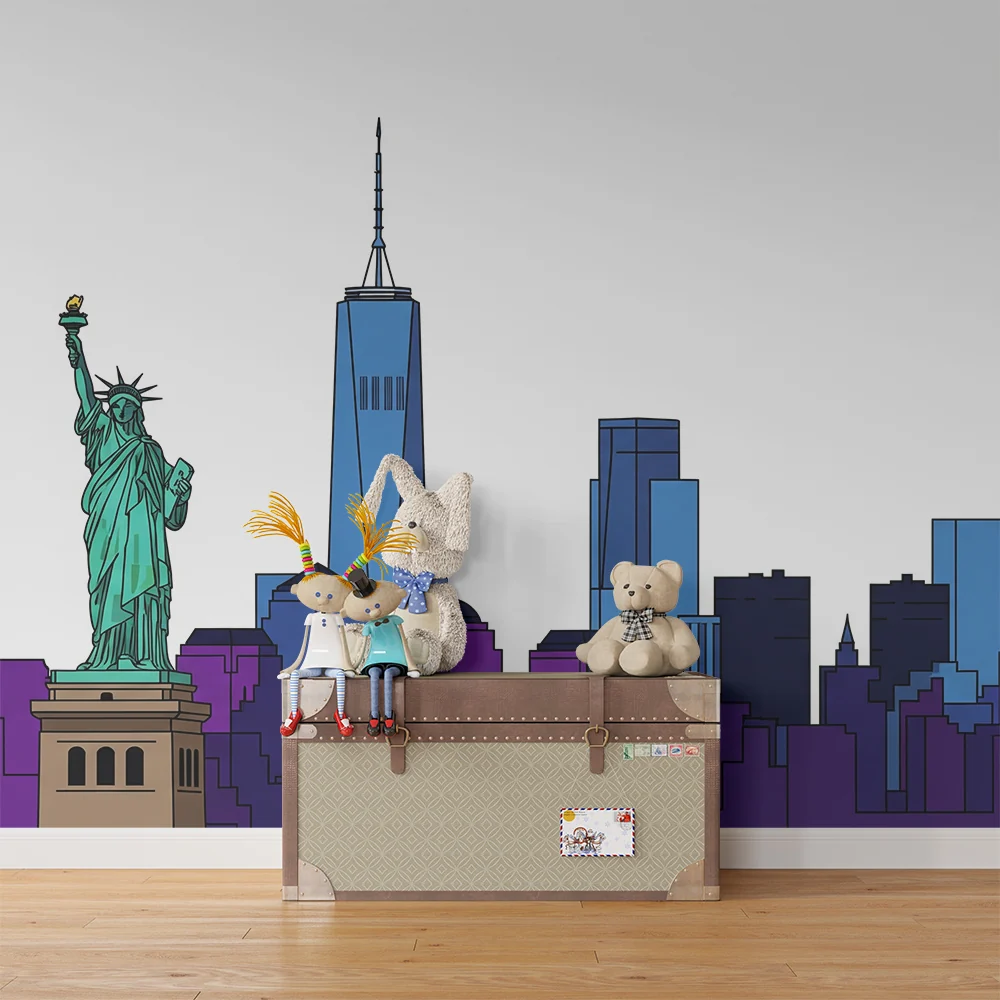 Tapet barnerom | New York skyline med Frihetsgudinnen