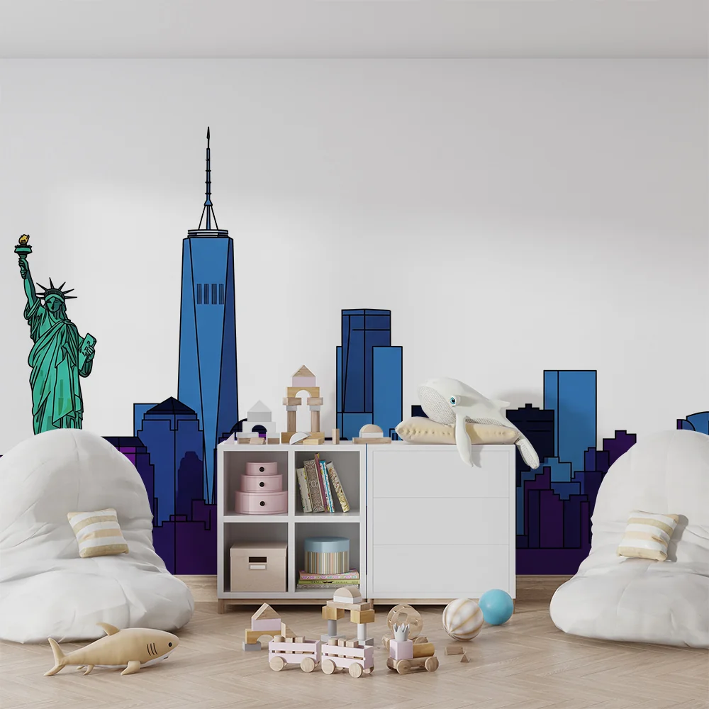 Tapet barnerom | New York skyline med Frihetsgudinnen