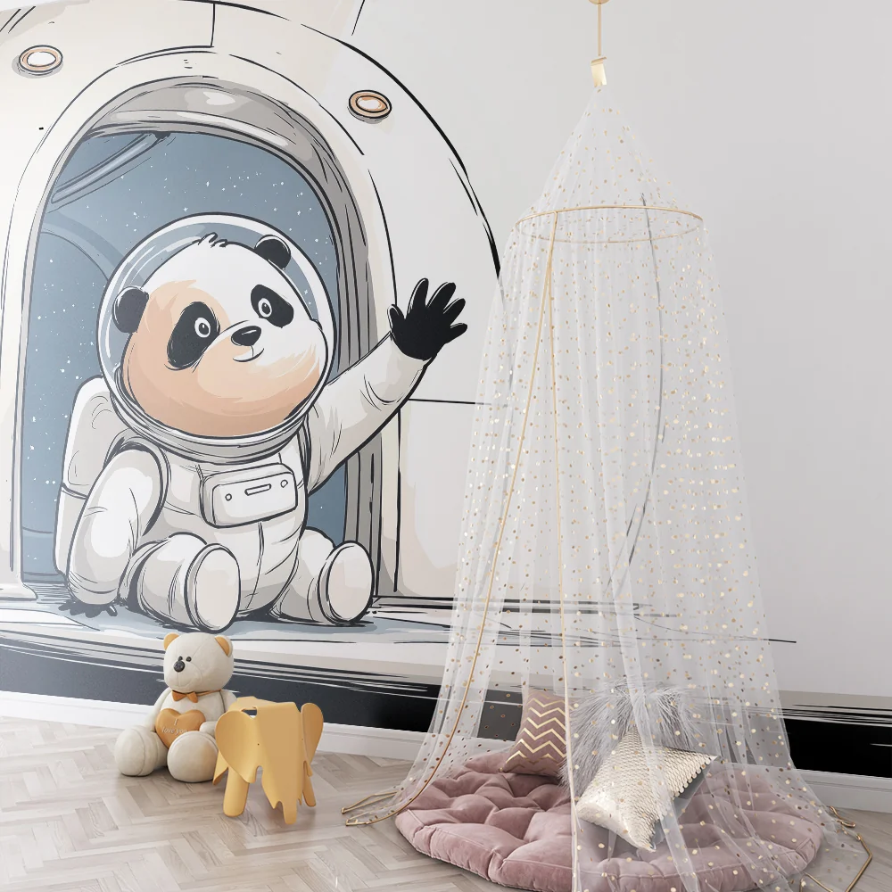 Tapet barnerom | Panda astronaut i rommet
