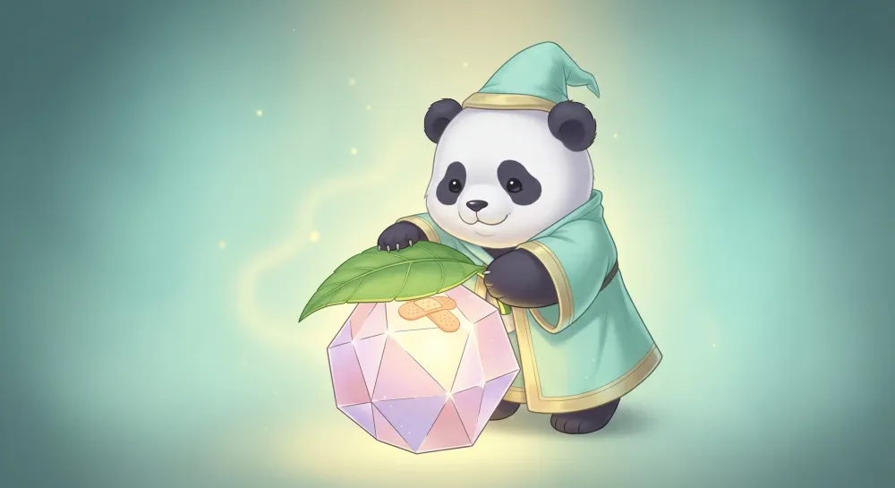 Tapet barnerom | Søt panda med en magisk lykt