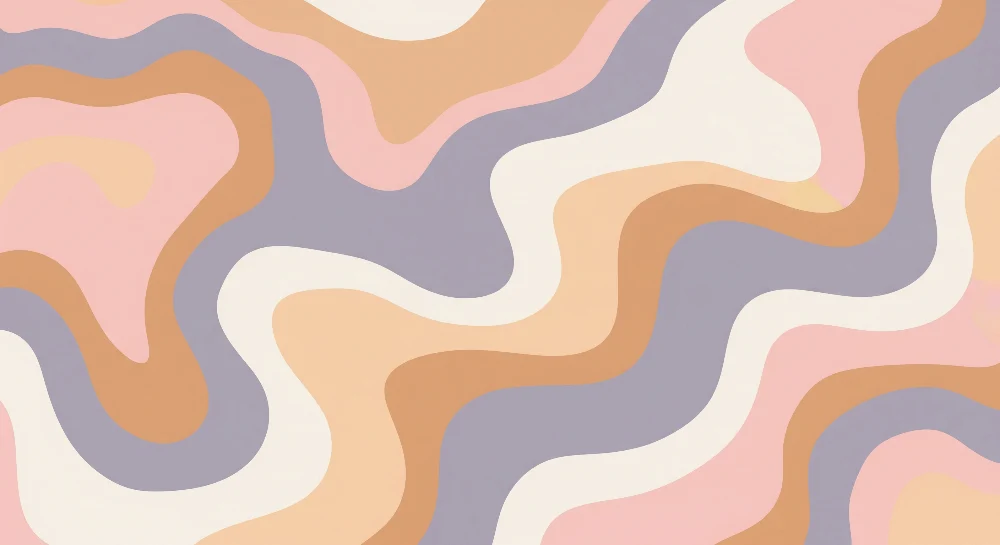 Tapet barnerom | Pastellbølgete mønstre i rosa og beige
