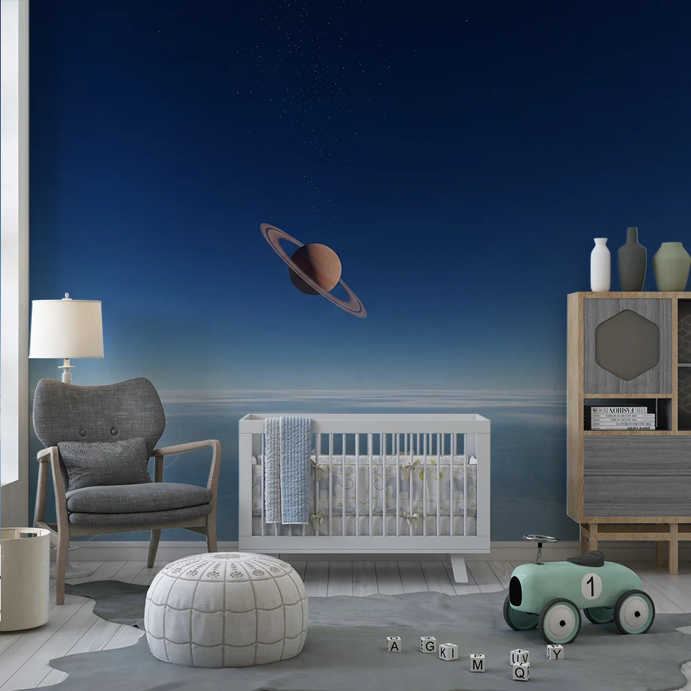 Tapet barnerom | Romutforskning med Saturn og stjernehimmel
