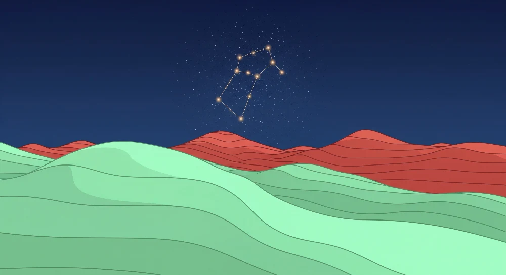 Tapet barnerom | Stjernehimmel og fargerike åser