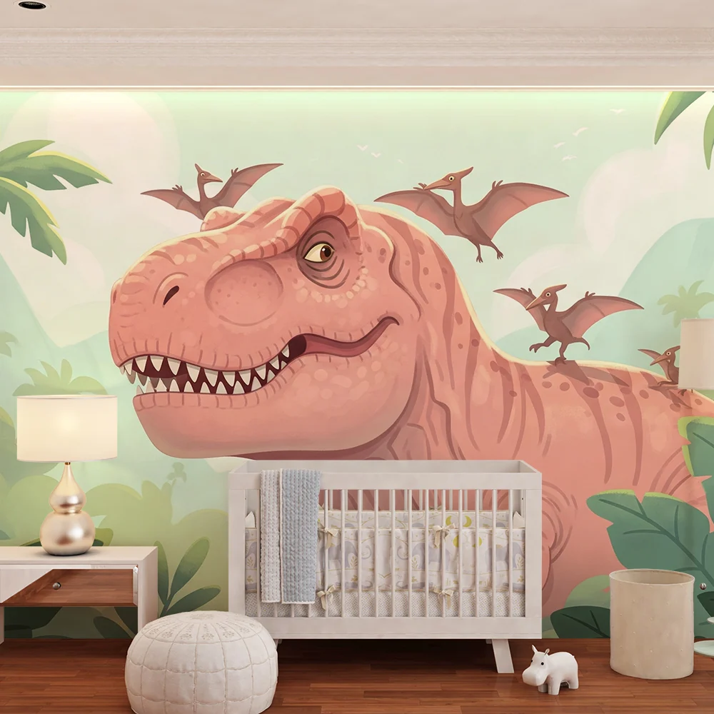 Tapet barnerom | Tyrannosaurus og pterodactyler i en forhistorisk jungel