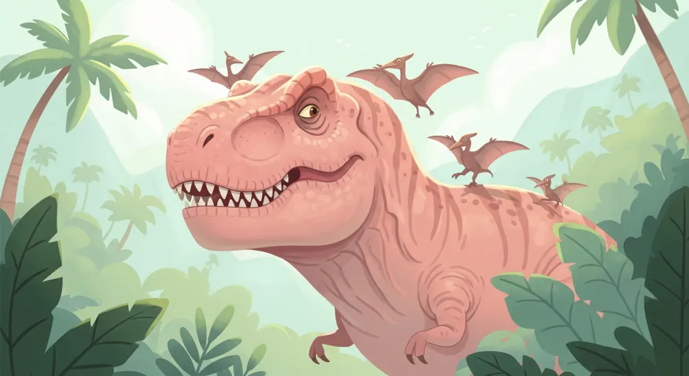 Tapet barnerom | Tyrannosaurus og pterodactyler i en forhistorisk jungel