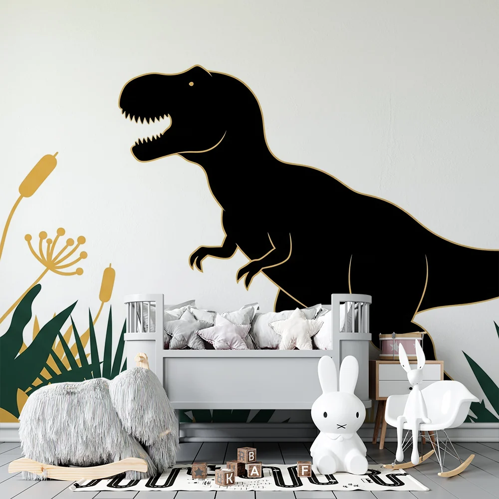 Tapet barnerom | Tyrannosaurus i en stilisert jungel