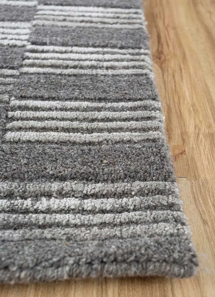 Teppe - 300 x 240 cm - svart og hvitt