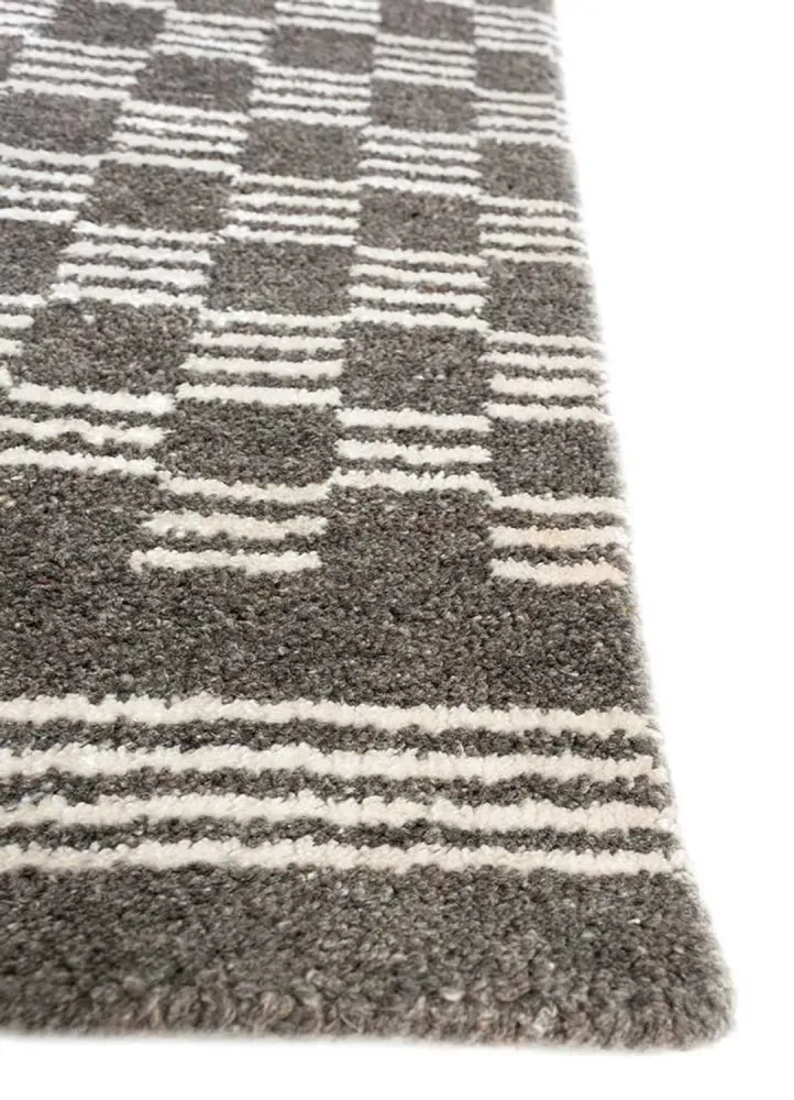 Teppe - 300 x 240 cm - svart og hvitt