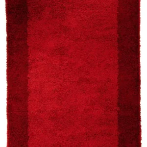 Teppe med høy luv - 230 x 160 cm - mørk rød