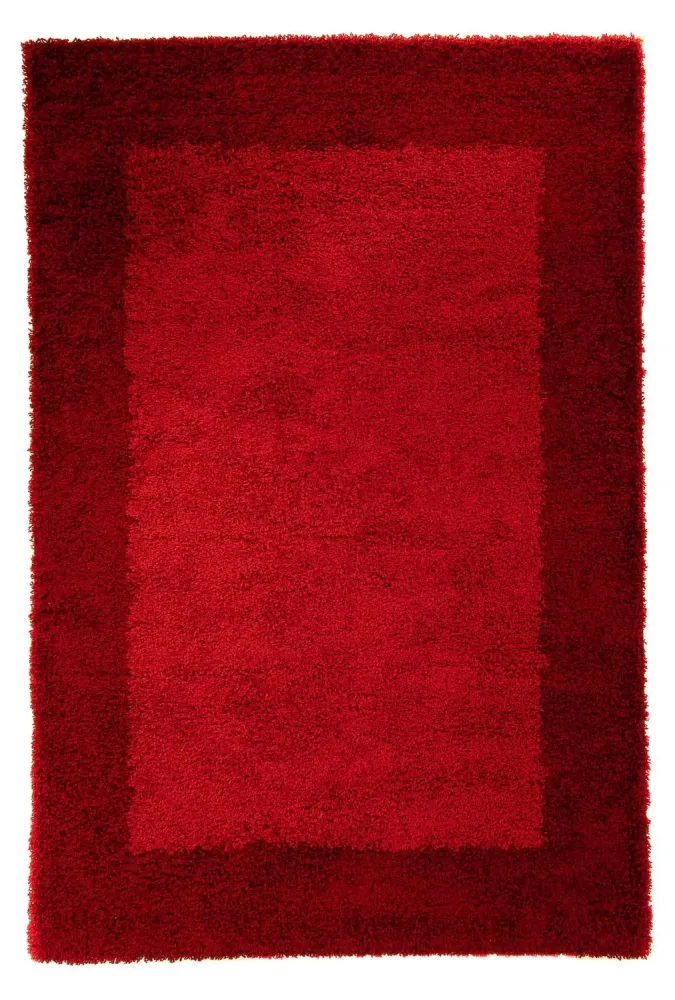 Teppe med høy luv - 230 x 160 cm - mørk rød