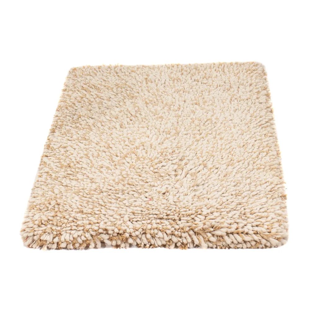 Teppe med høy luv - 90 x 60 cm - beige