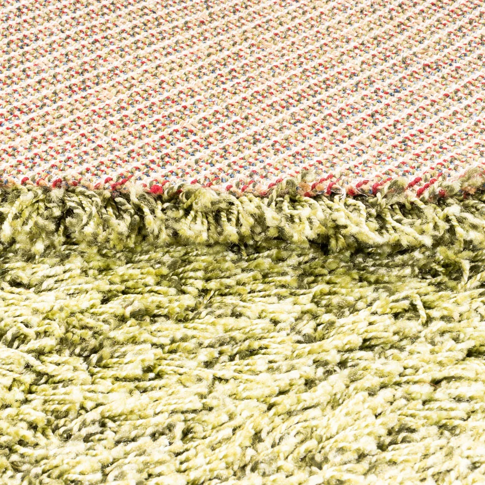 Teppe med høy luv rundt - 200 x 200 cm - olivengrønn