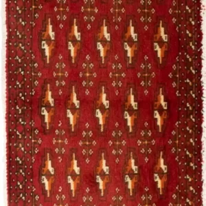 Turkaman teppe - 130 x 60 cm - rød