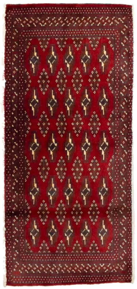 Turkaman teppe - 130 x 60 cm - rød