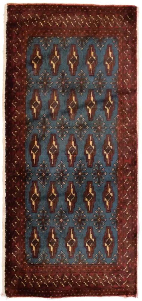 Turkaman teppe - 130 x 60 cm - blå