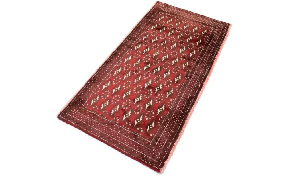 Turkaman teppe - 130 x 60 cm - rød