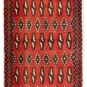 Turkaman teppe - 130 x 60 cm - rød