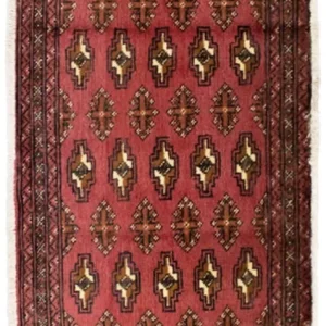 Turkaman teppe - 130 x 60 cm - lys rød