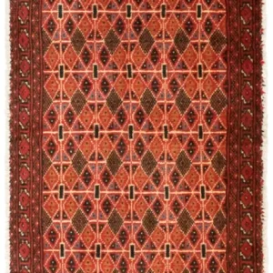 Turkaman teppe - 130 x 60 cm - oransje