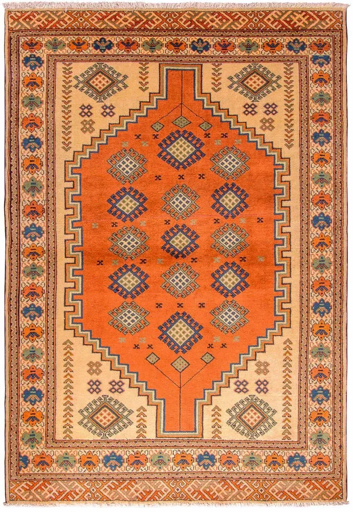 Turkaman teppe - 184 x 127 cm - oransje