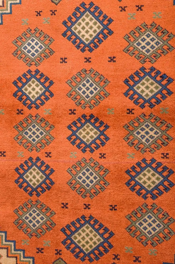 Turkaman teppe - 184 x 127 cm - oransje