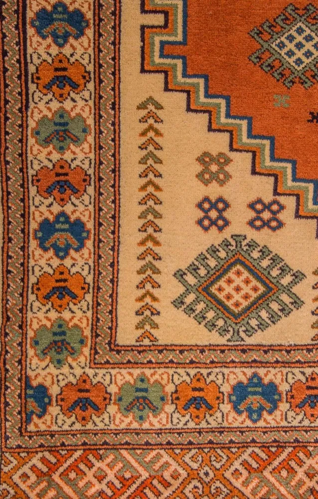 Turkaman teppe - 184 x 127 cm - oransje