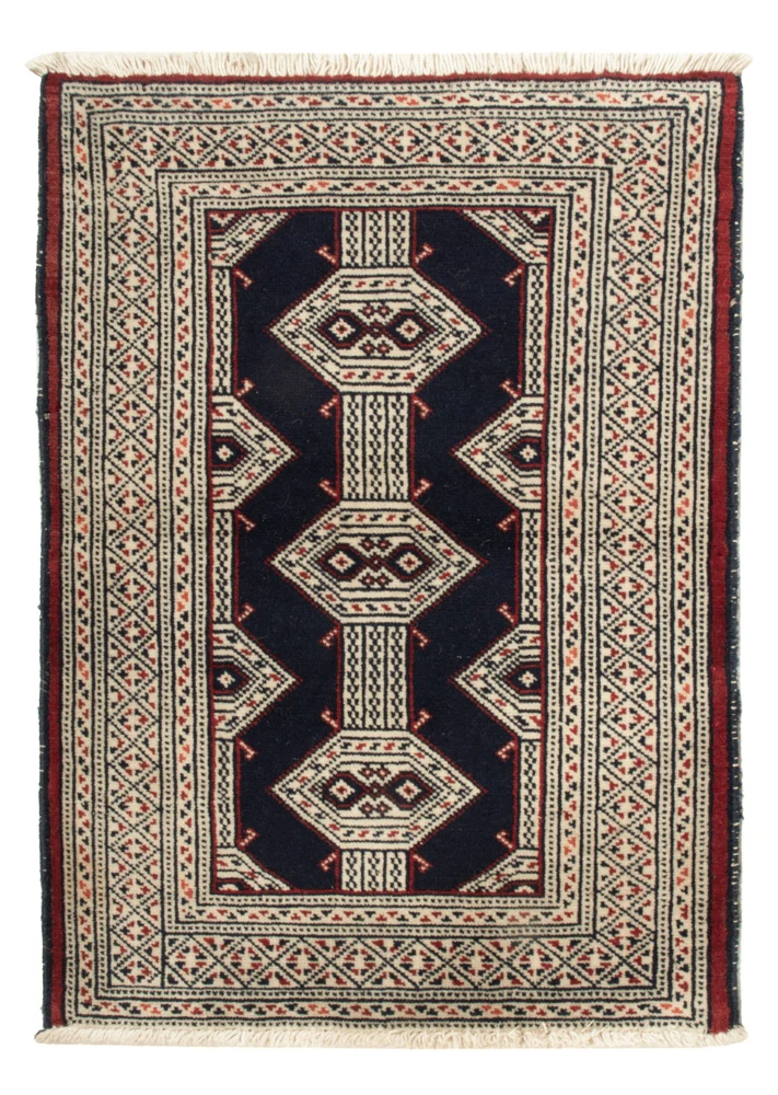 Turkaman teppe - 87 x 64 cm - mørkeblå