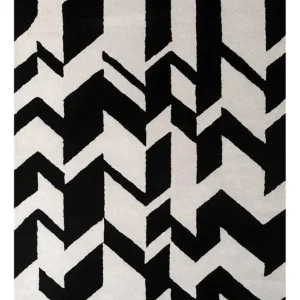 Ullteppe - 235 x 148 cm - svart og hvitt