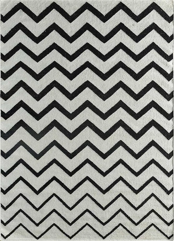 Ullteppe - 240 x 150 cm - svart og hvitt