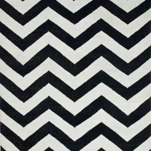 Ullteppe - 240 x 150 cm - svart og hvitt