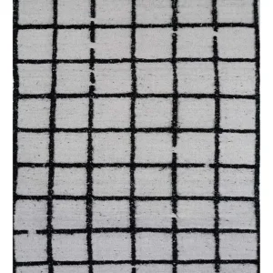 Ullteppe - 240 x 150 cm - svart og hvitt