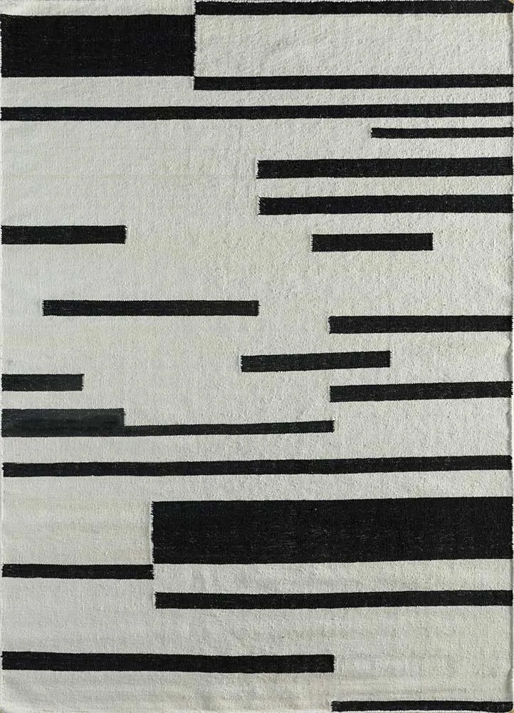 Ullteppe - 240 x 150 cm - svart og hvitt