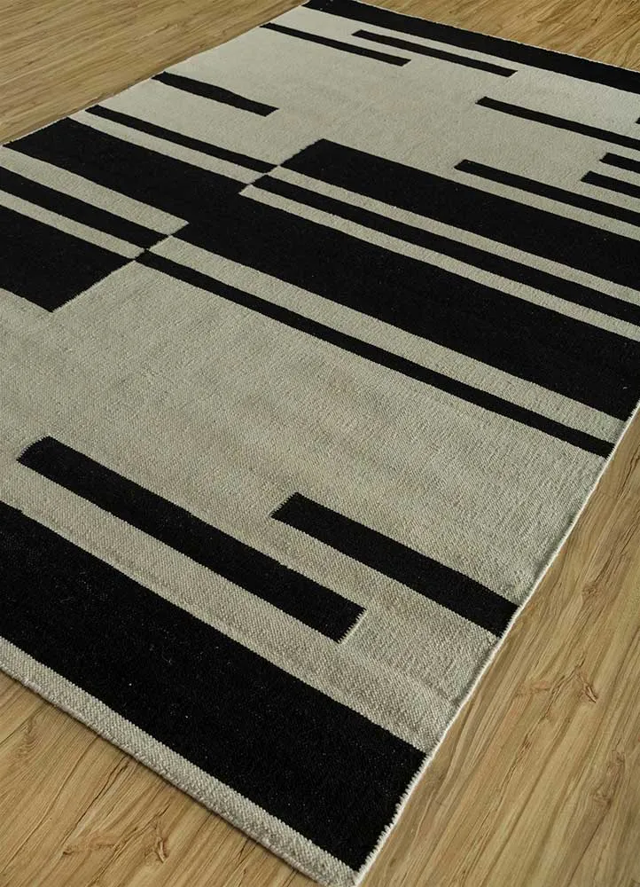 Ullteppe - 240 x 150 cm - svart og hvitt