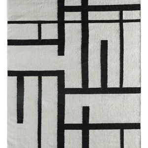 Ullteppe - 240 x 150 cm - svart og hvitt