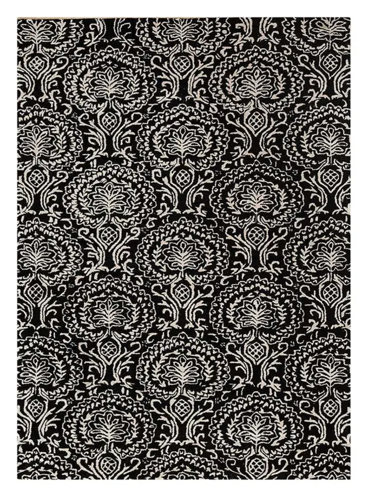 Ullteppe - 240 x 150 cm - svart og hvitt