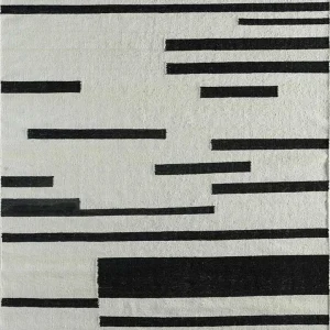 Ullteppe - 240 x 150 cm - svart og hvitt