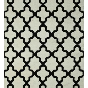 Ullteppe - 240 x 150 cm - svart og hvitt