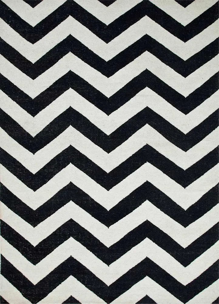 Ullteppe - 240 x 150 cm - svart og hvitt