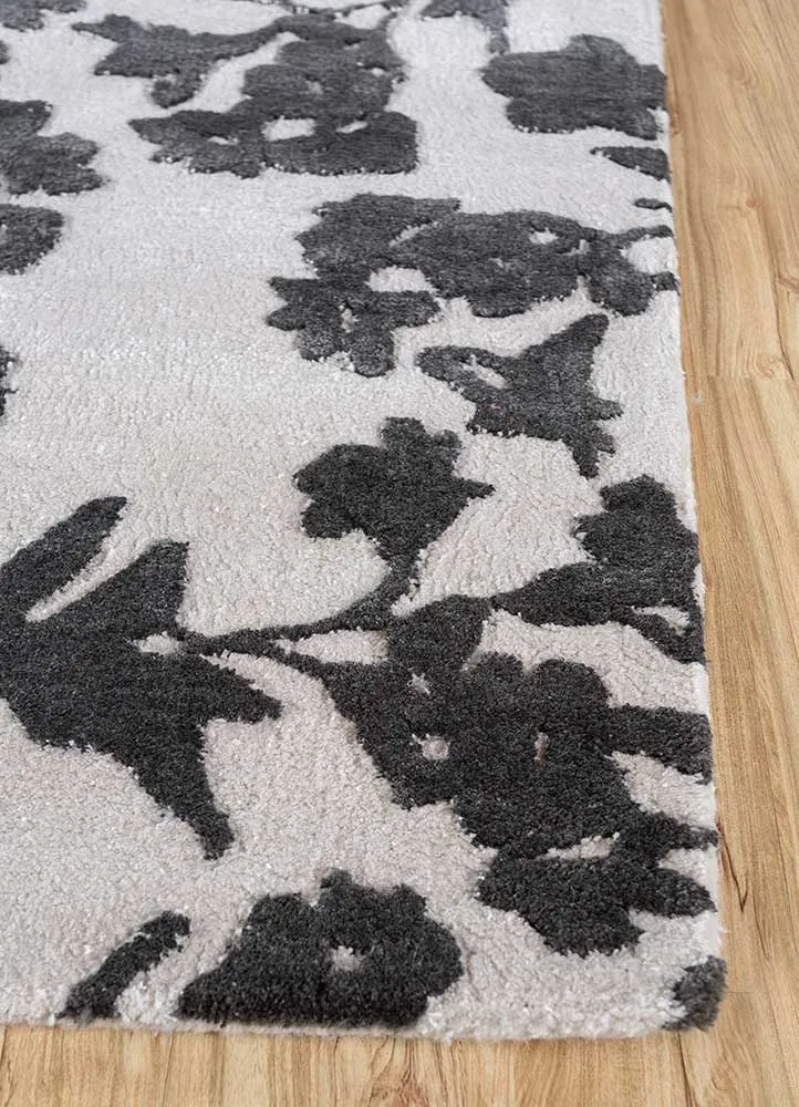 Ullteppe - 270 x 180 cm - svart og hvitt