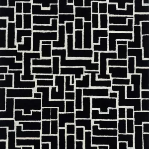 Ullteppe - 270 x 180 cm - svart og hvitt