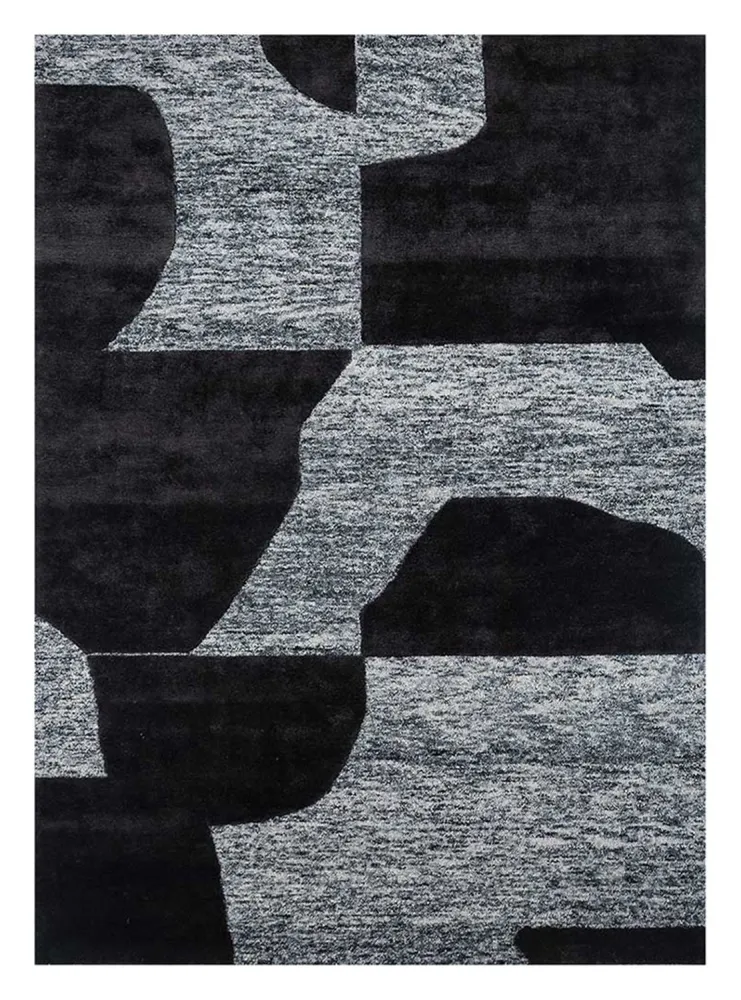 Ullteppe - 270 x 180 cm - svart og hvitt